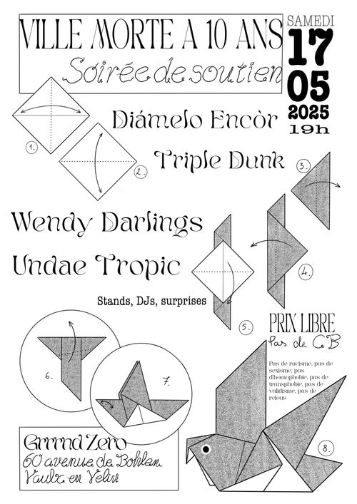 10 ANS DE VILLE MORTE : Wendy Darlings + Triple Dunk + Undae Tropic + Diàmelo Encòr + DJ John Peelings