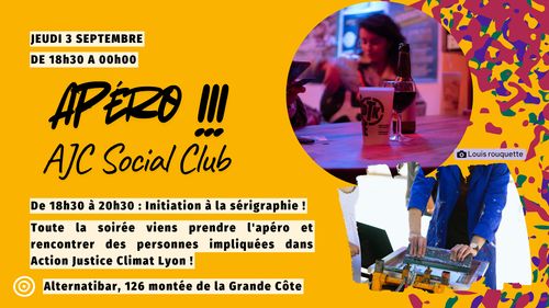 Apéro AJC Social Club ett initiation à la sérigraphie
