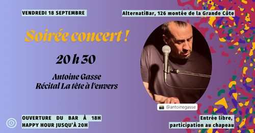 Concert d'Antoine Gasse, récital La tête à l'envers