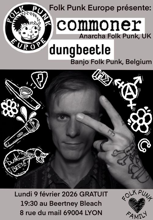 Commoner (anarcho folk rock, UK) + Dungbeetle (banjo folk punk, Belgique) FOLK PUNK EUROPE SHOW
