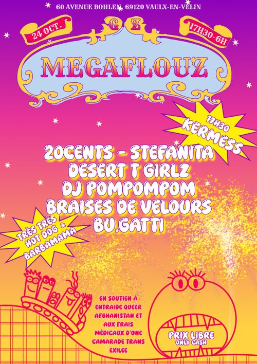 💸🎰💰 MEGAFLOUZE 💰🎰💸 / Soirée de soutien à Entraide queer Afghanistan et aux frais médicaux d'une camarade trans exilée